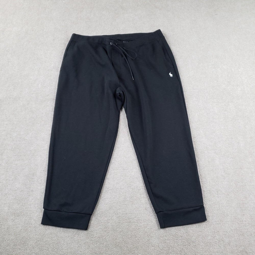 Polo Ralph Lauren Pants Mens 2XL 2XB Black Jogger Elastic Waist Drawstring